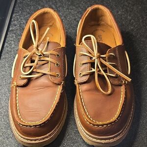 Sperry Men’s Chestnut Leather Moccasin-Style Boat Shoes